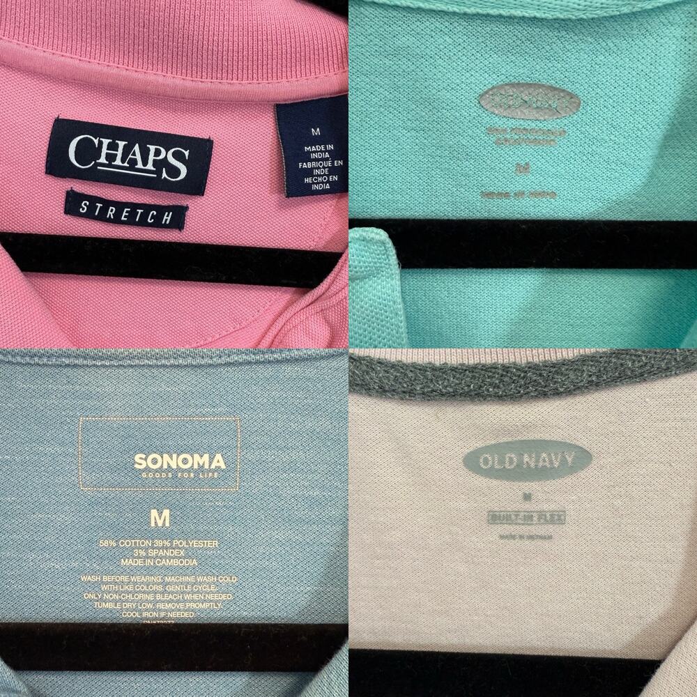 Bundle of 4 bright & pastel men’s polo shirts size medium pink, teal, baby blue - Picture 10 of 10